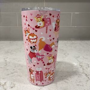 DOGS Valentines 20oz Steel Travel Tumbler Schnauzer Dachshund Corgi Pug Terrier